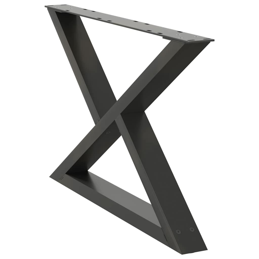 Pés para mesa de centro 2 peças antracite 70x(42-43,3) cm aço