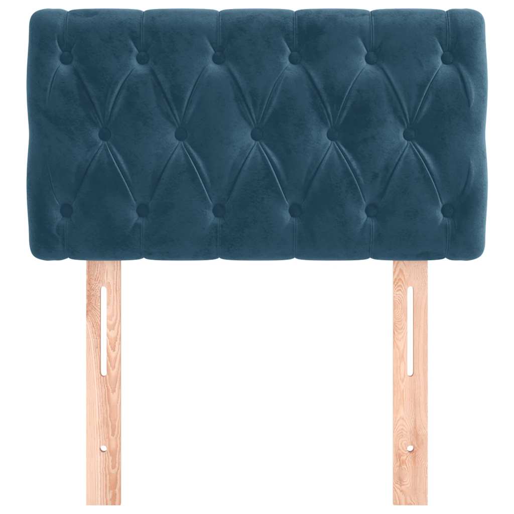 Cabeceira de cama veludo 80x7x78/88 cm azul-escuro