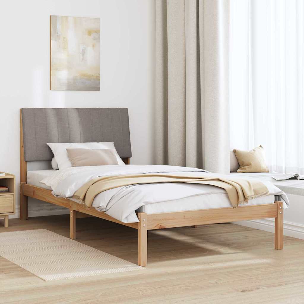 Estrutura da cama com cabeceira castanho 100 x 200 cm
