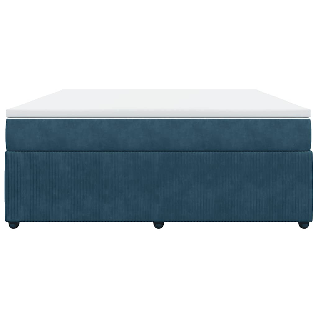 Cama com molas/colchão 180x200 cm veludo azul-escuro
