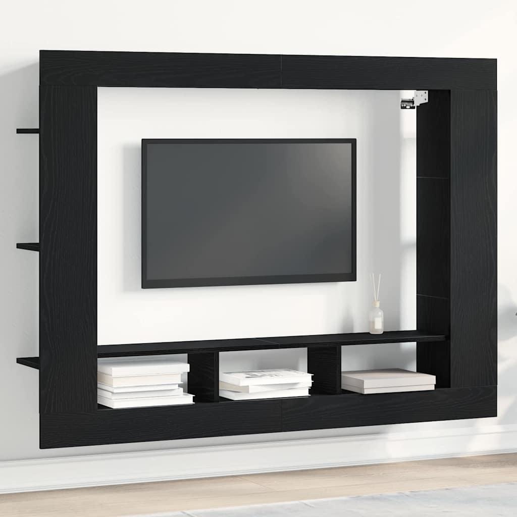 Gabinete para TV 152 x 22 x 113 cm carvalho preto