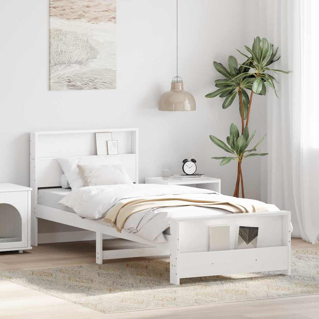 Estrutura da cama branco 90 x 200 cm madeira processada
