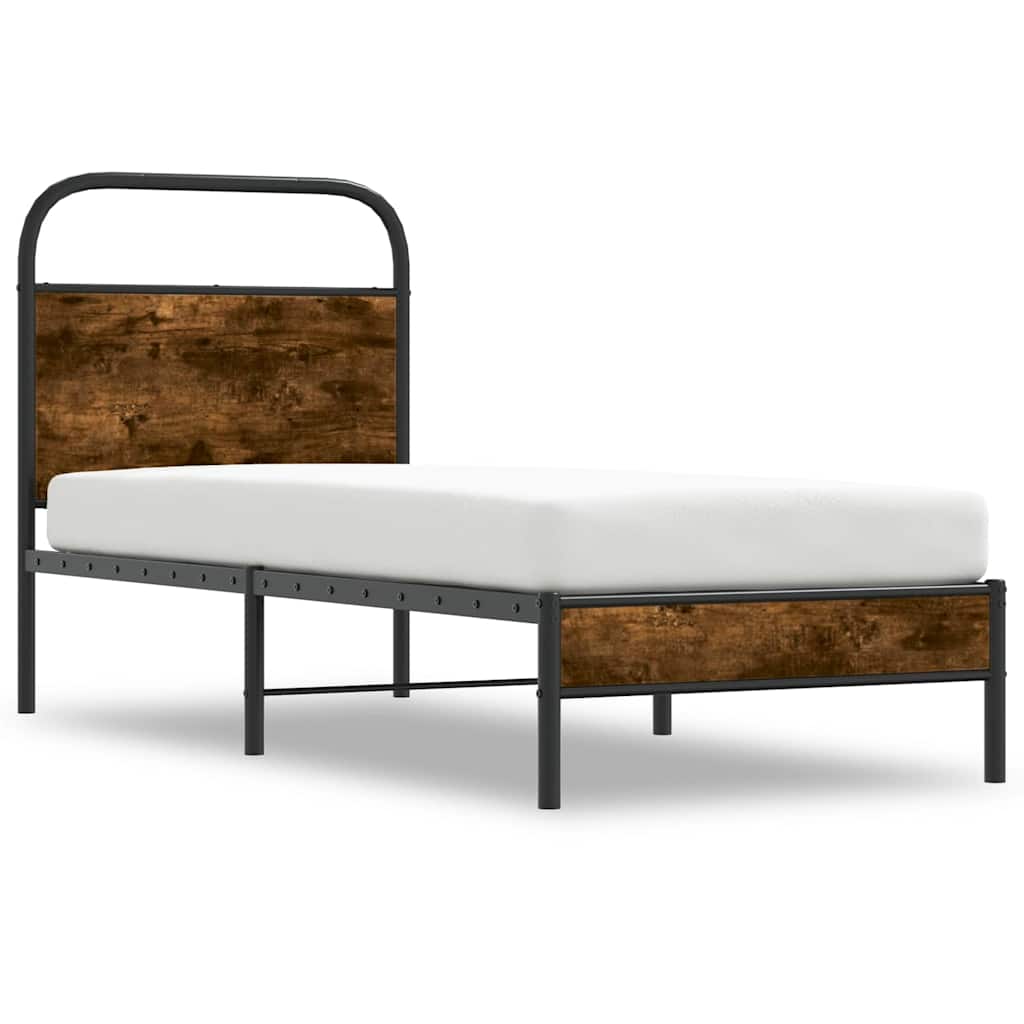 Estrutura cama s/ colchão derivados de madeira carvalho fumado