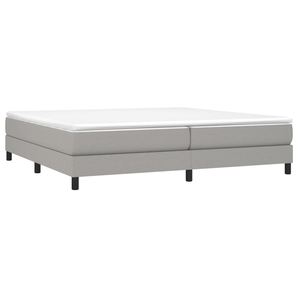 Cama com molas/colchão 200x200 cm tecido cinza-claro
