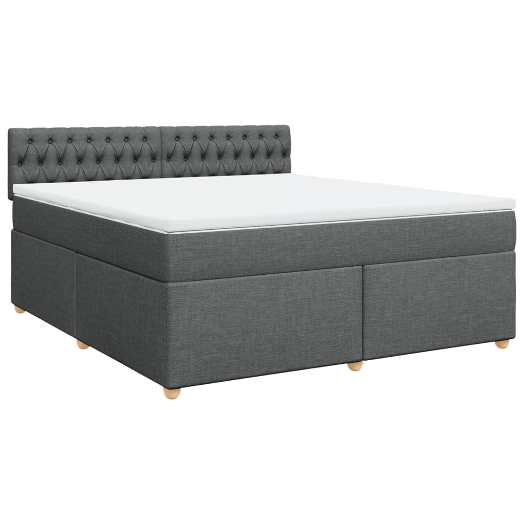 Cama com molas/colchão 180x200 cm tecido cinzento-escuro