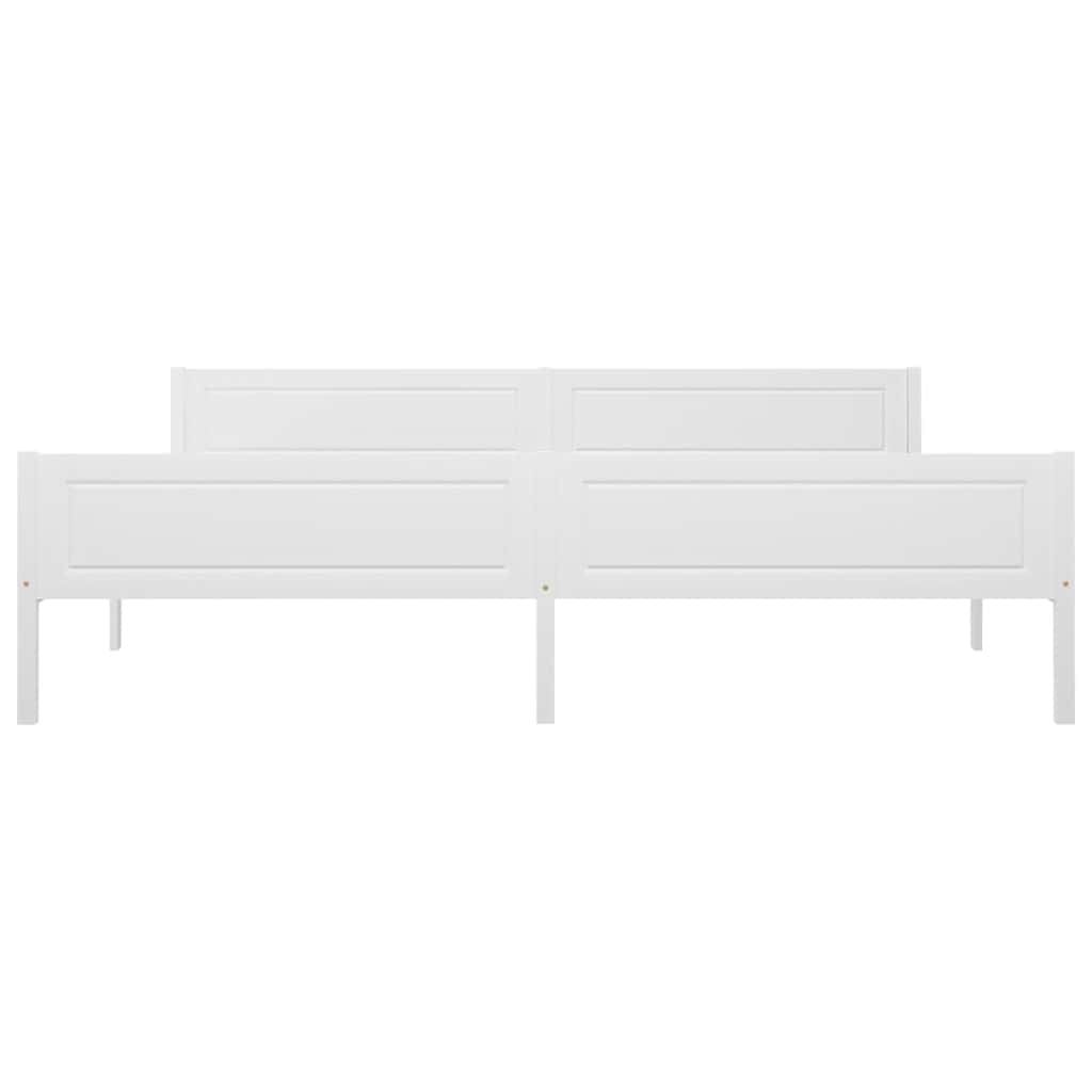 Estrutura de cama 200x200 cm madeira de pinho maciça branco