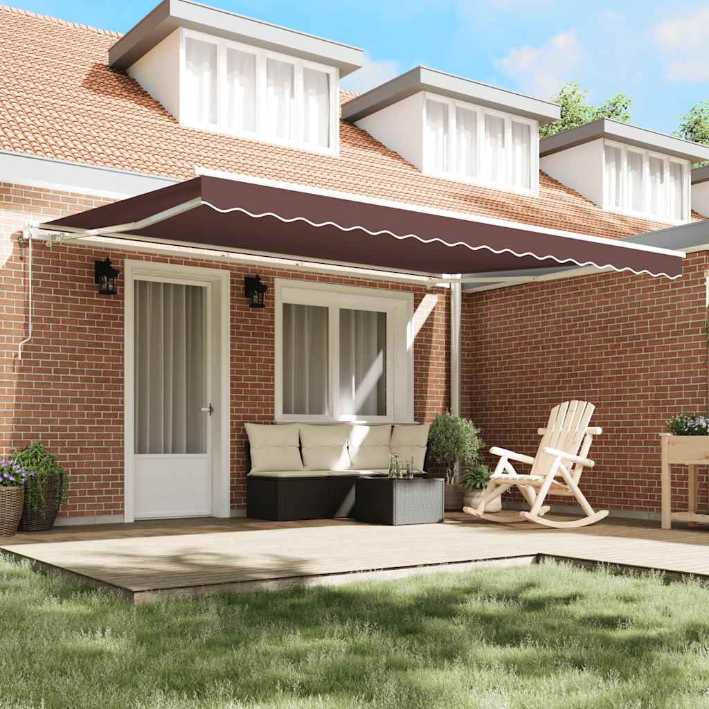 Toldo retrátil automático 450x300 cm castanho