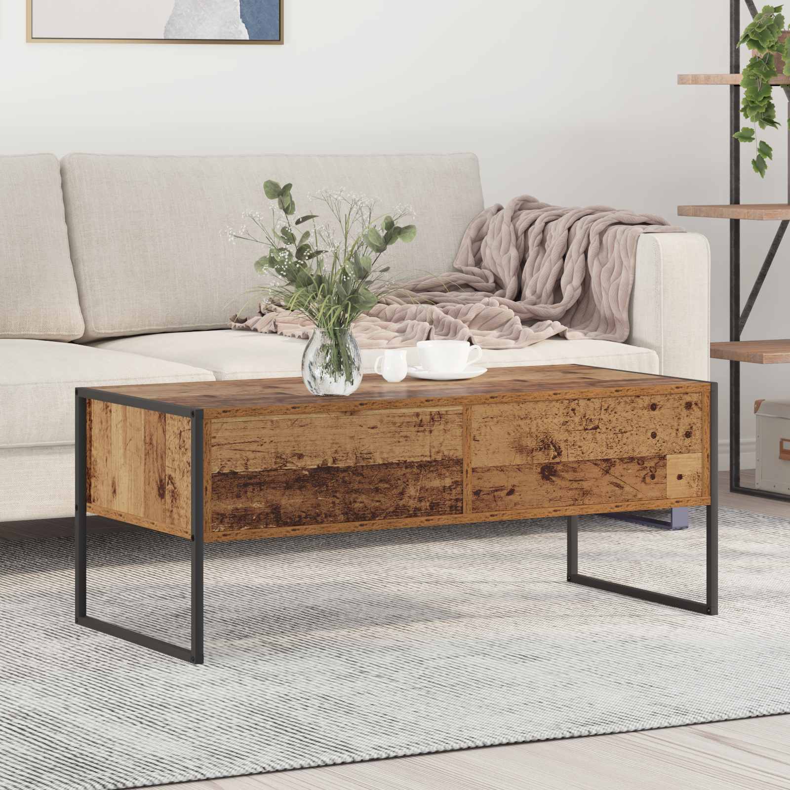 Mesa de centro madeira antiga 100 x 46 x 40 cm