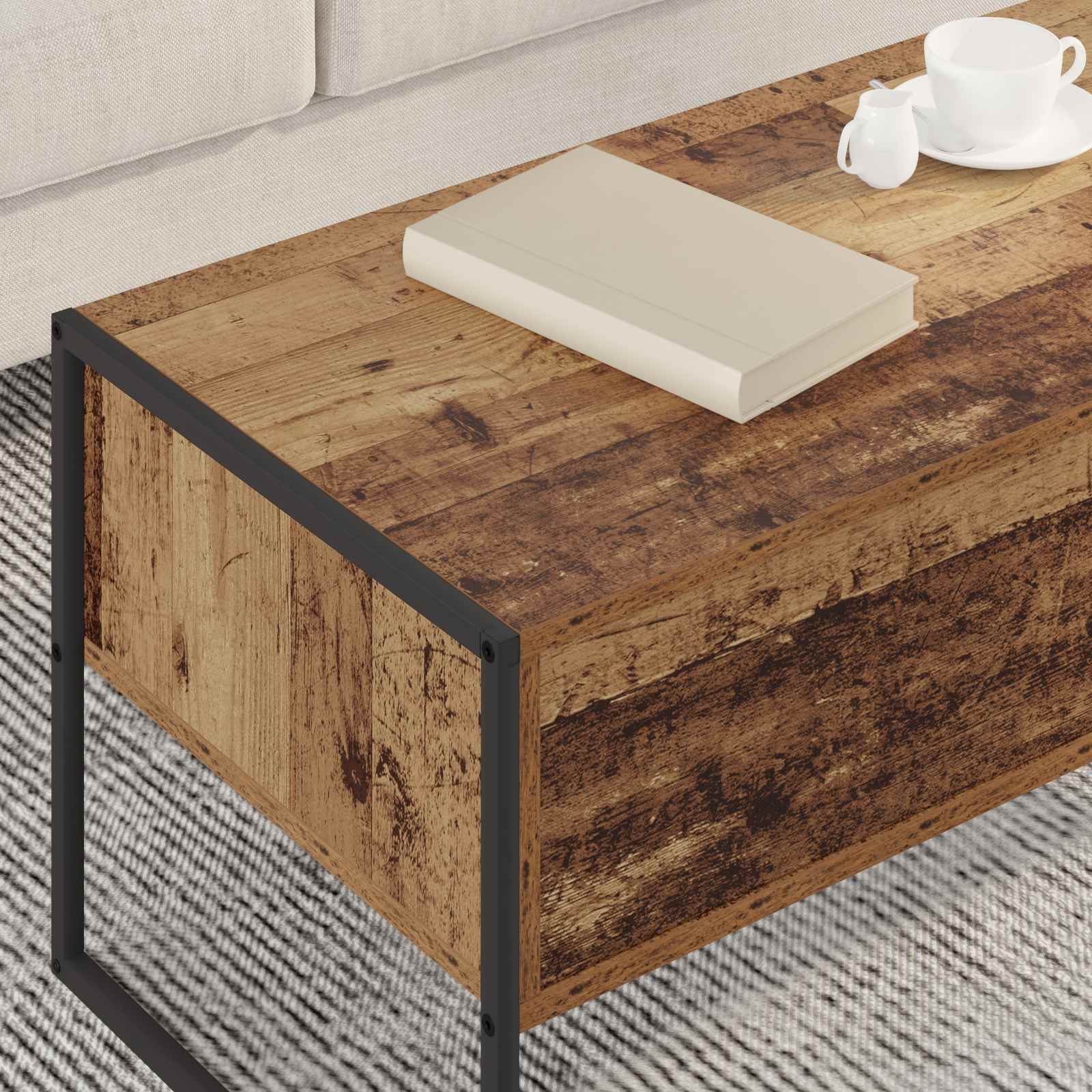 Mesa de centro madeira antiga 100 x 46 x 40 cm