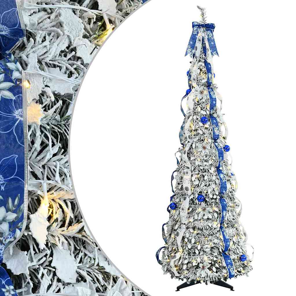 Árvore de natal artificial com 150 leds branco 180 cm PVC