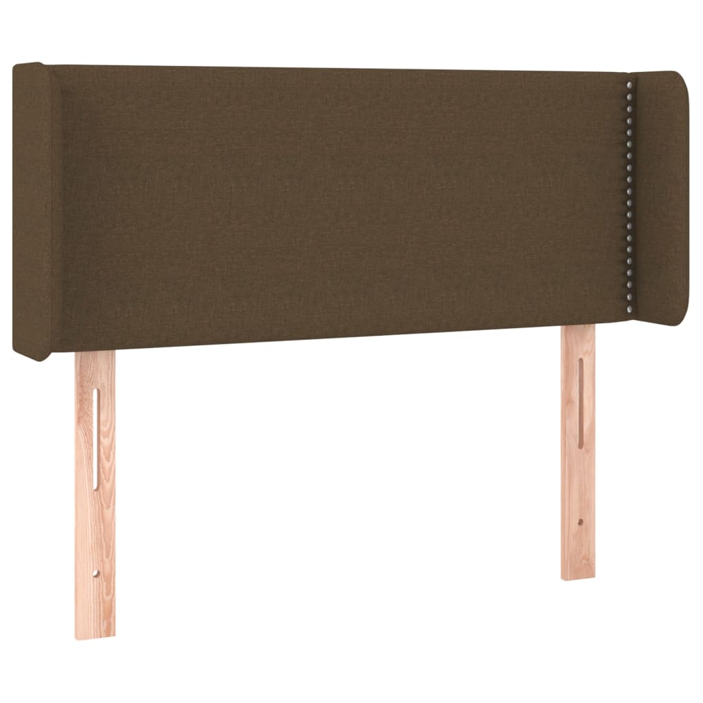 Cabeceira de cama c/ luzes LED tecido 103x16x78/88 cm castanho