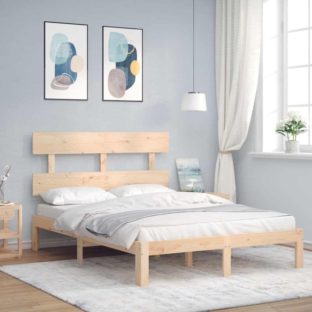 Cama sem colchão 140x200 cm madeira de pinho maciça