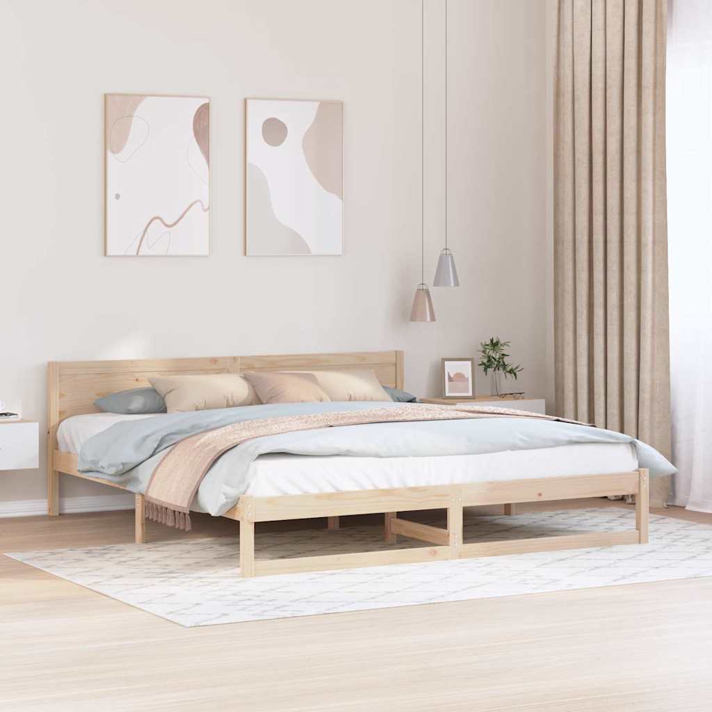 Estrutura da cama com cabeceira natural 200 x 200 cm