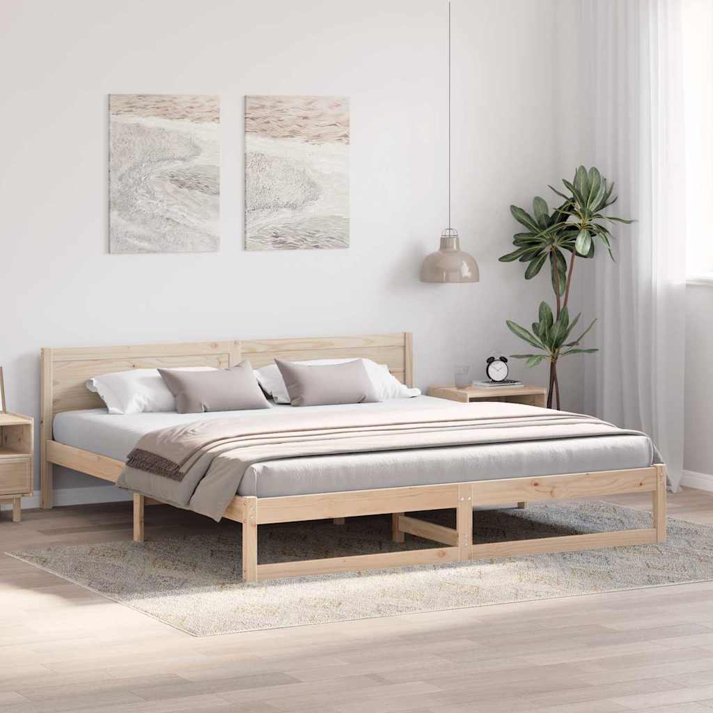 Estrutura da cama com cabeceira natural 200 x 200 cm