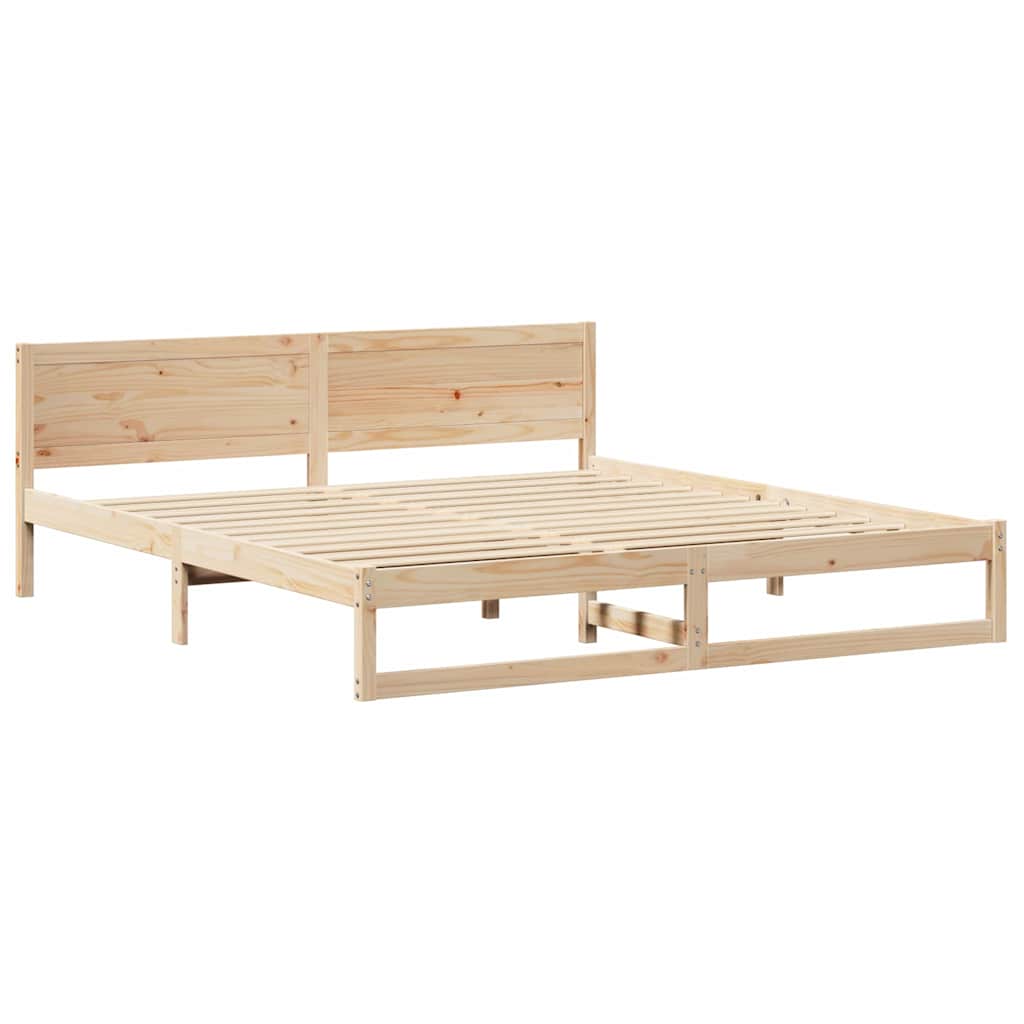 Estrutura da cama com cabeceira natural 200 x 200 cm