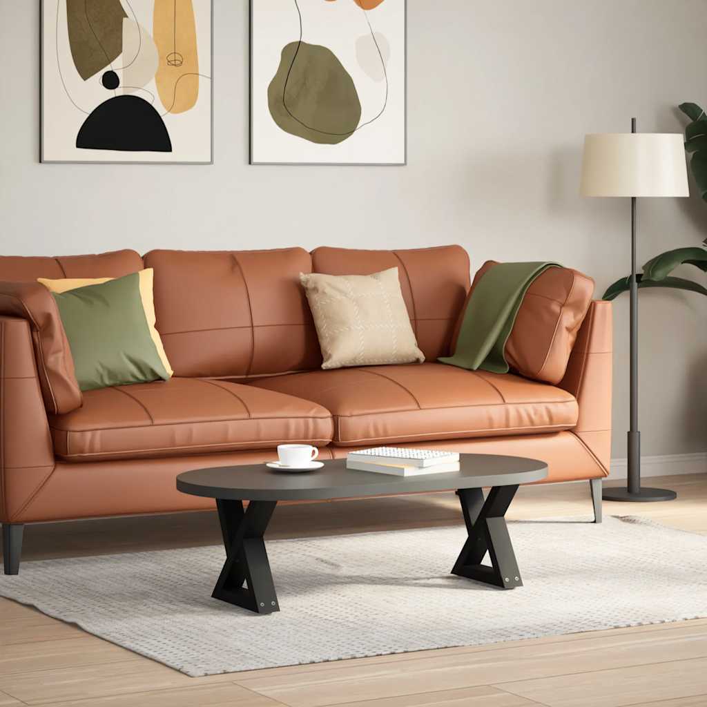 Pés para mesa de centro 2 peças preto 30x(30-31,3) cm aço