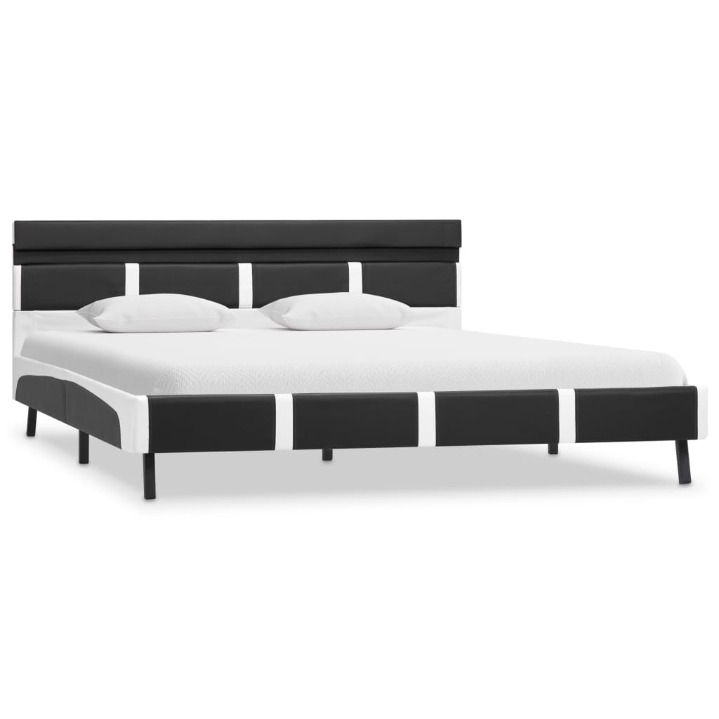 Estrutura de cama com LED 160x200 cm couro artificial cinzento