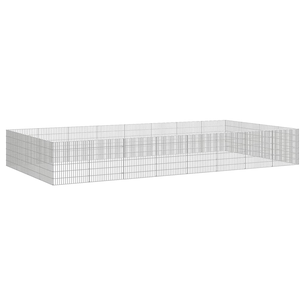 Recinto exterior p/ animais 24 painéis 54x60cm ferro galvaniz.