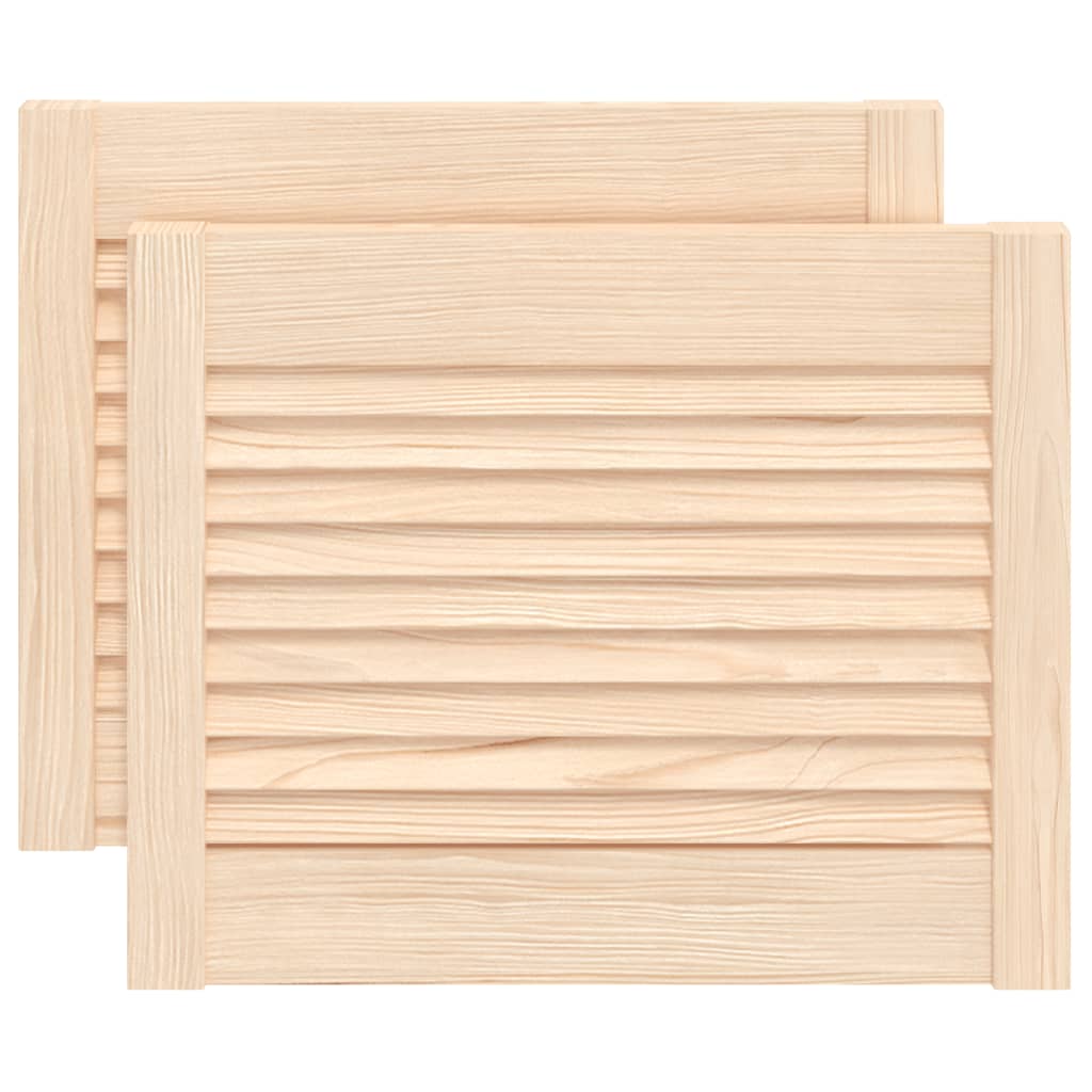 Portas de armário 2 pcs com design de persiana pinho maciço