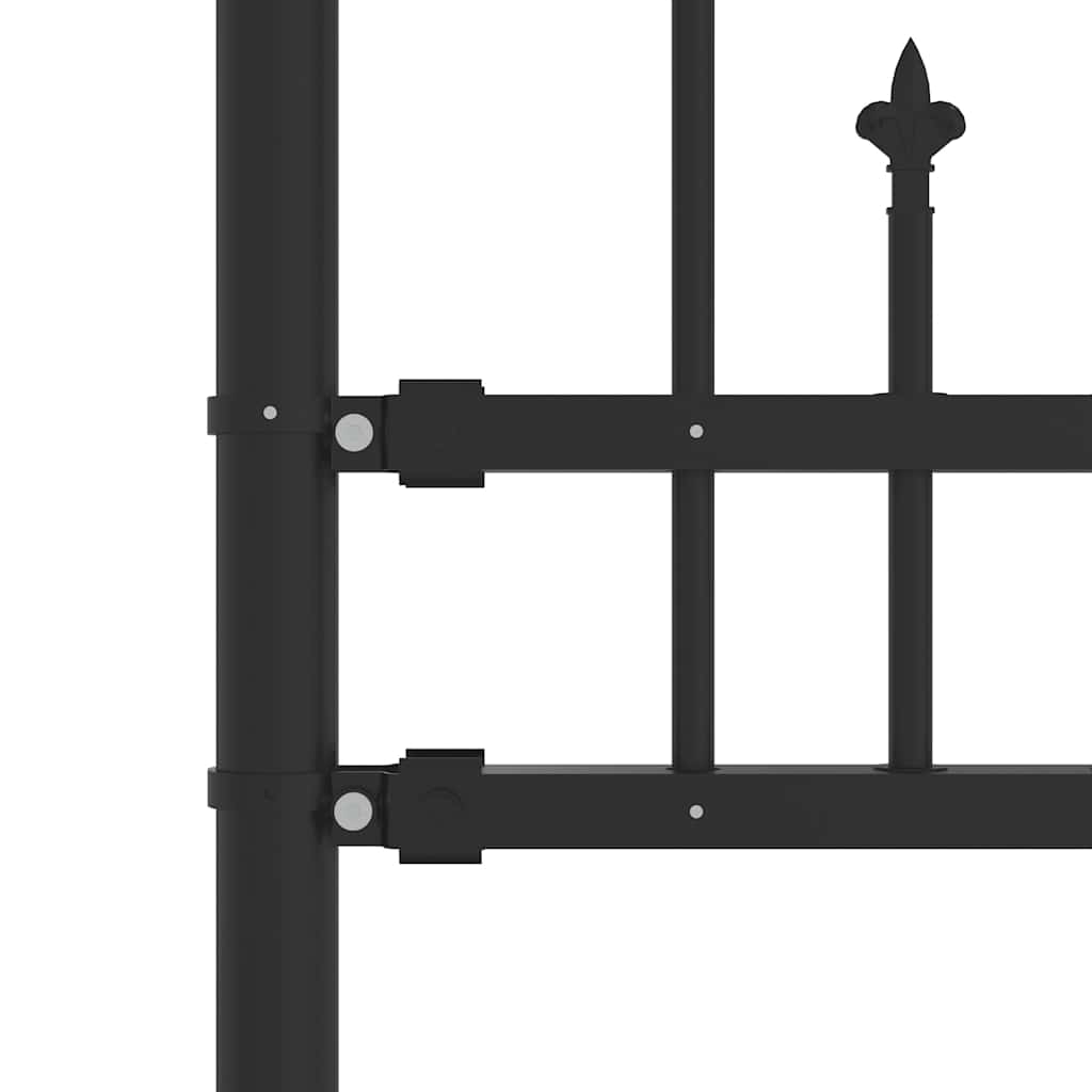 Cerca de jardim kampen com ponta em forma de lança, preto, 240x75 cm, em aço.