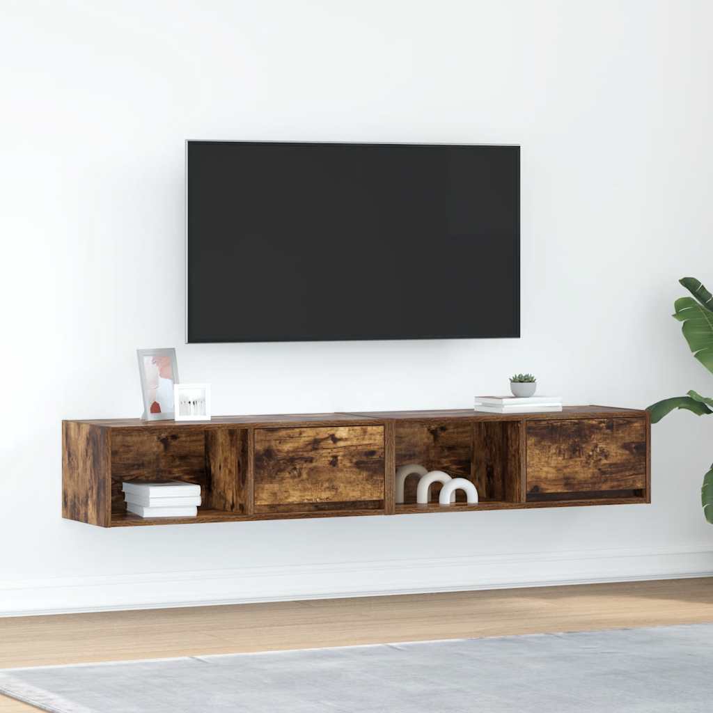 Móveis de TV 2pcs 80x31x25,5cm deriv. madeira carvalho fumado