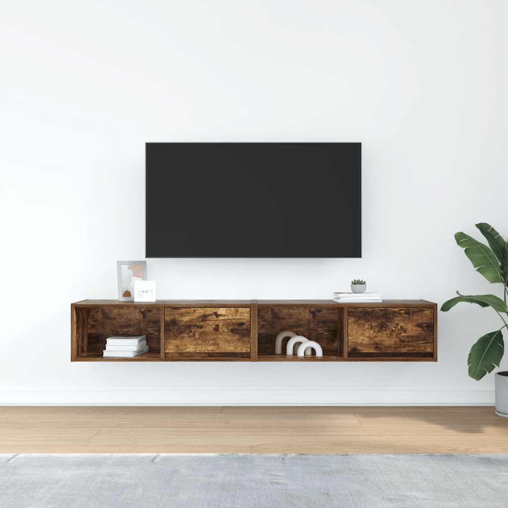 Móveis de TV 2pcs 80x31x25,5cm deriv. madeira carvalho fumado