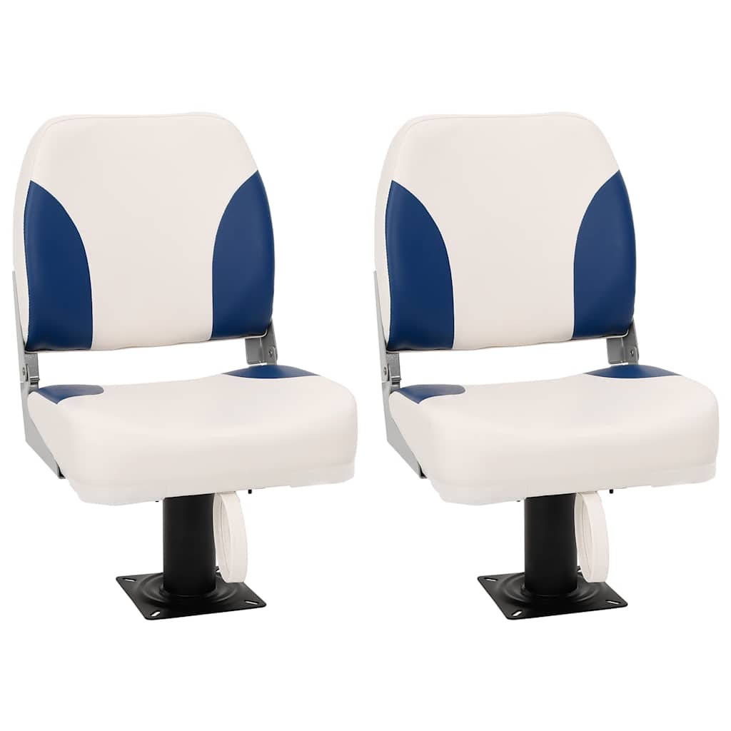 Conjunto de 2 assento barco dobrável 41x36x48 cm azul e branco