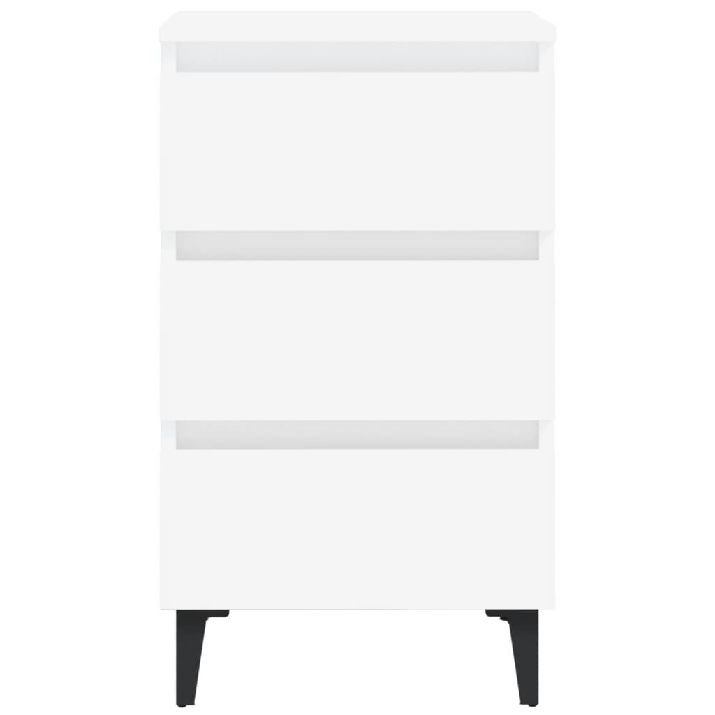Mesa de cabeceira c/ pernas em metal 40x35x69 cm branco