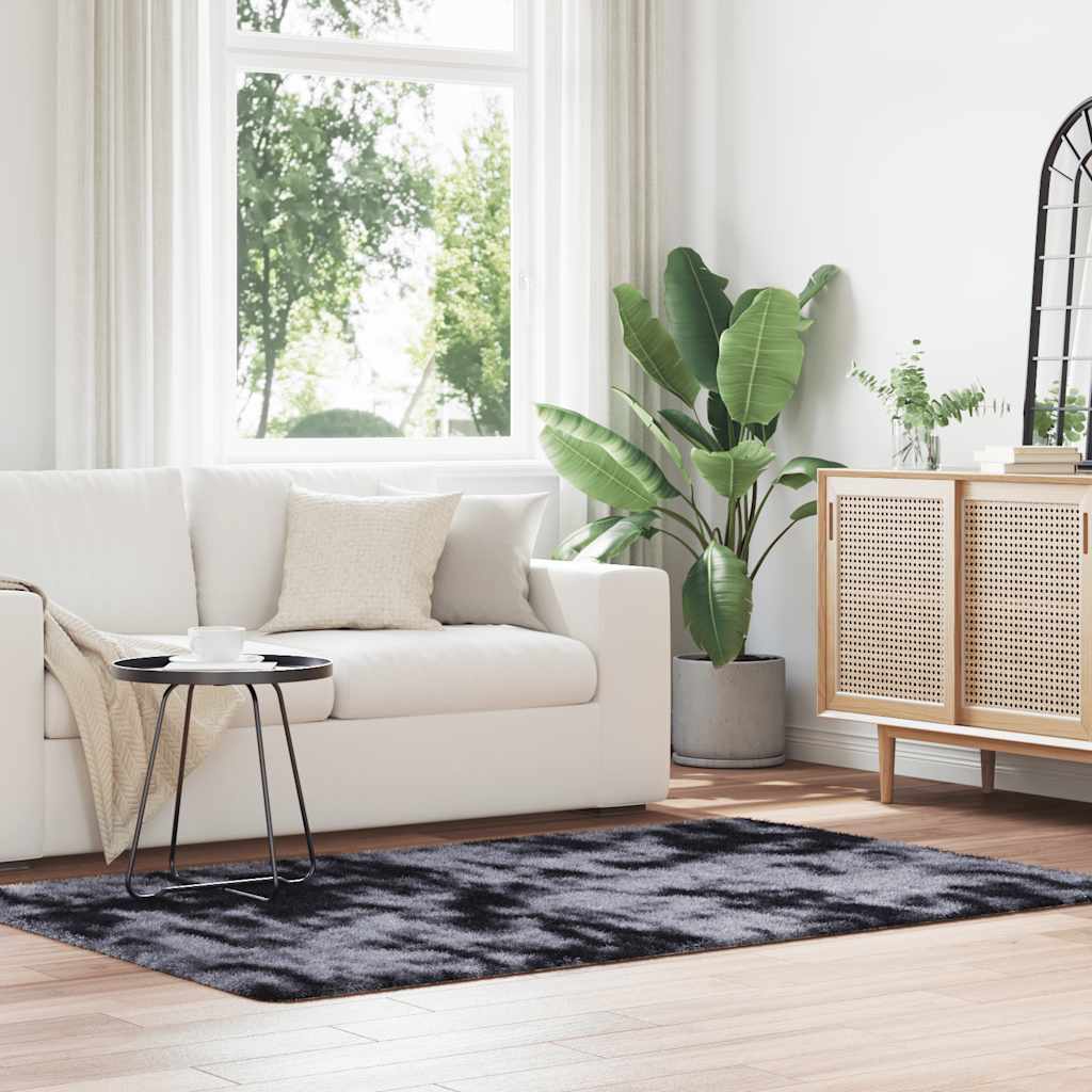 Tapete shaggy de pelo alto navarra 130x200 cm cinzento-escuro