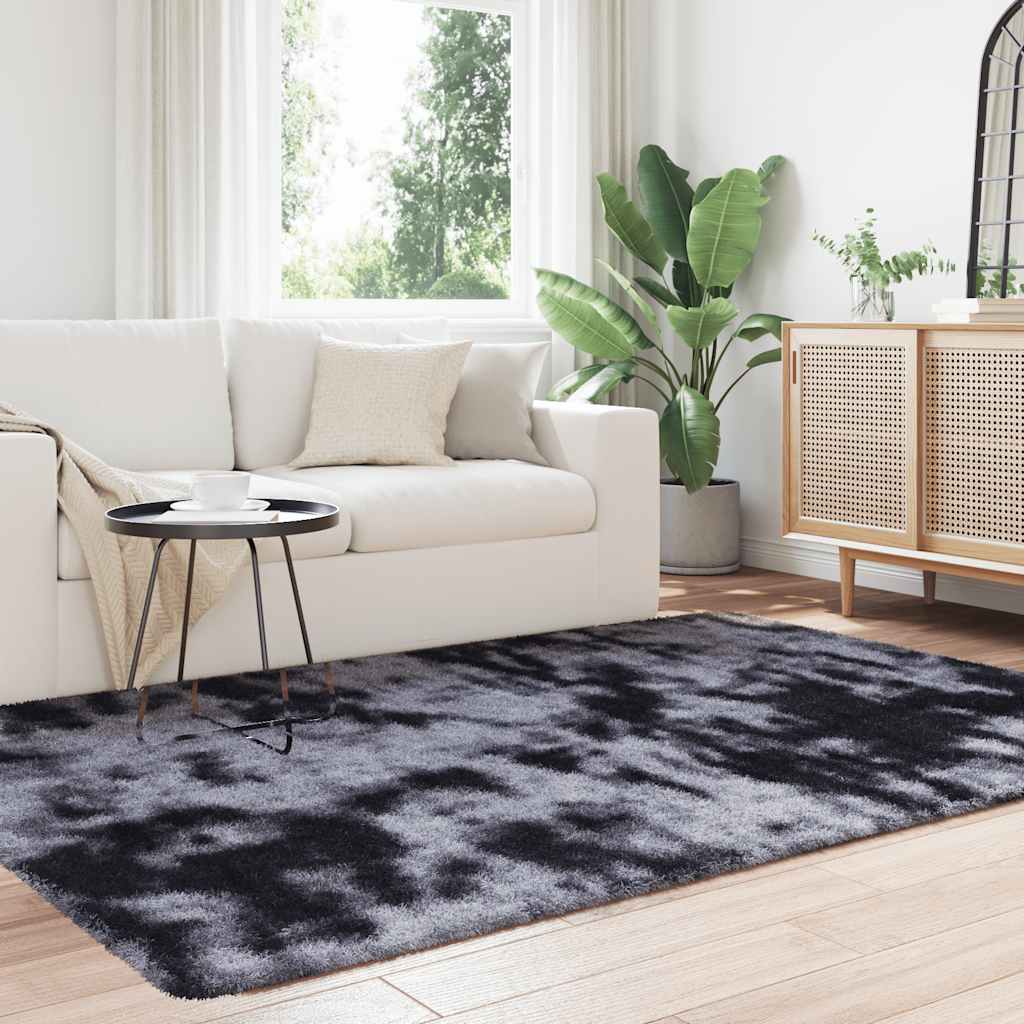 Tapete shaggy de pelo alto navarra 130x200 cm cinzento-escuro