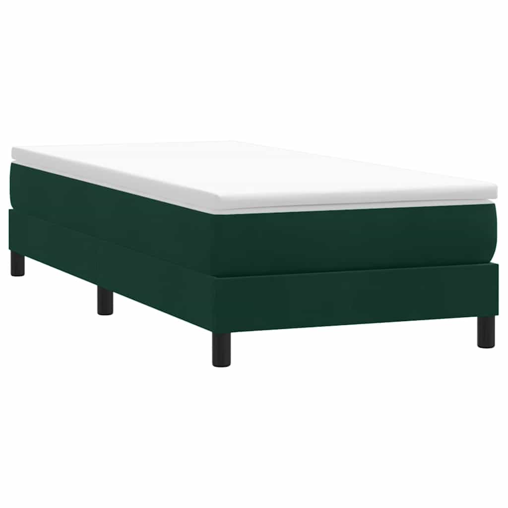 Cama com molas sem colchão verde-escuro 80x220 cm veludo