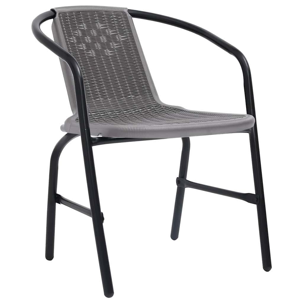 Cadeiras de jardim 4 pcs vime plástico e aço 110 kg