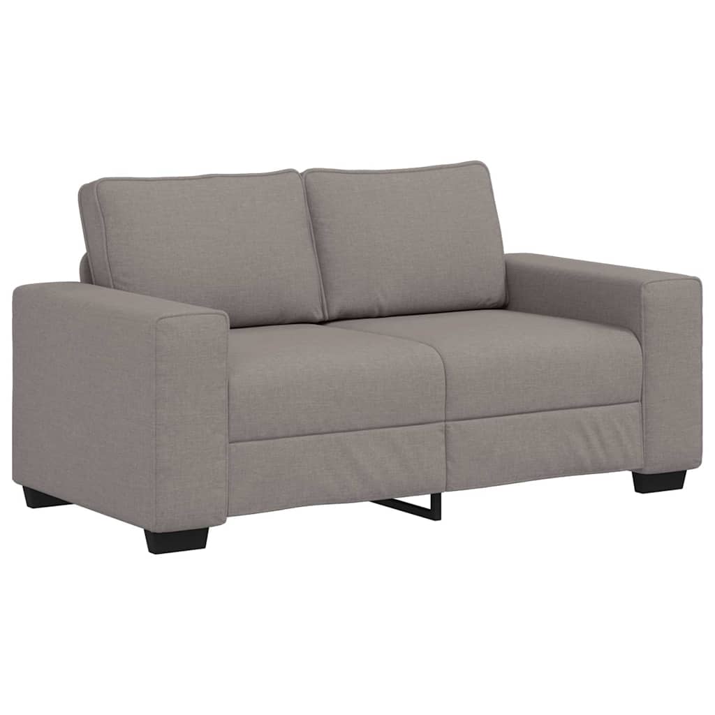 Conjunto de sofá de 2 peças com almofadas em tecido taupe