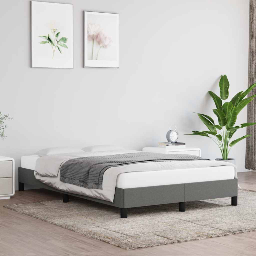 Estrutura de cama sem colchão cinza escuro 120x190 cm tecido