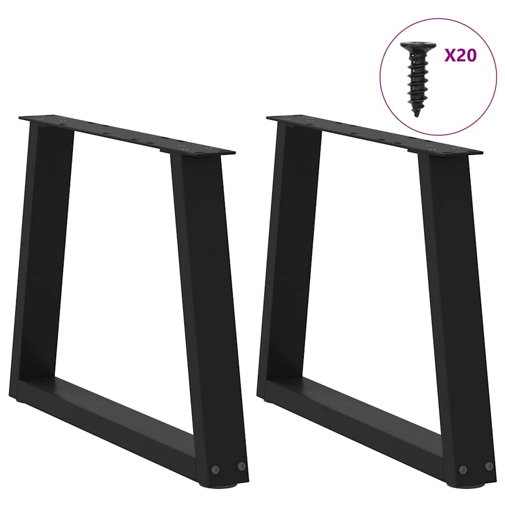 Pés para mesa de centro em v 2 peças preto 50x(42-43,3) cm aço