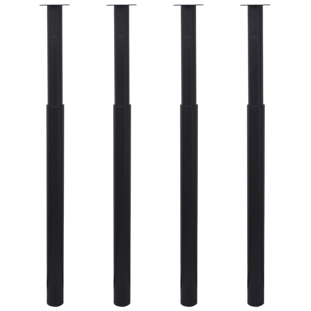 Pernas de mesa telescópicas 4 pcs 710 mm-1100 mm preto