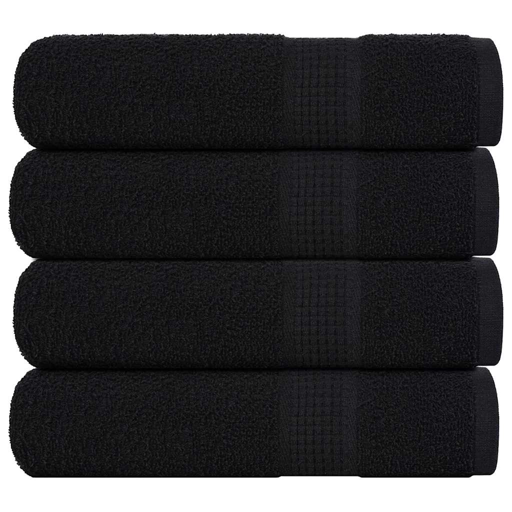 Toalhas de mãos frogn 4 pcs 50x100 cm 360 g/m² preto
