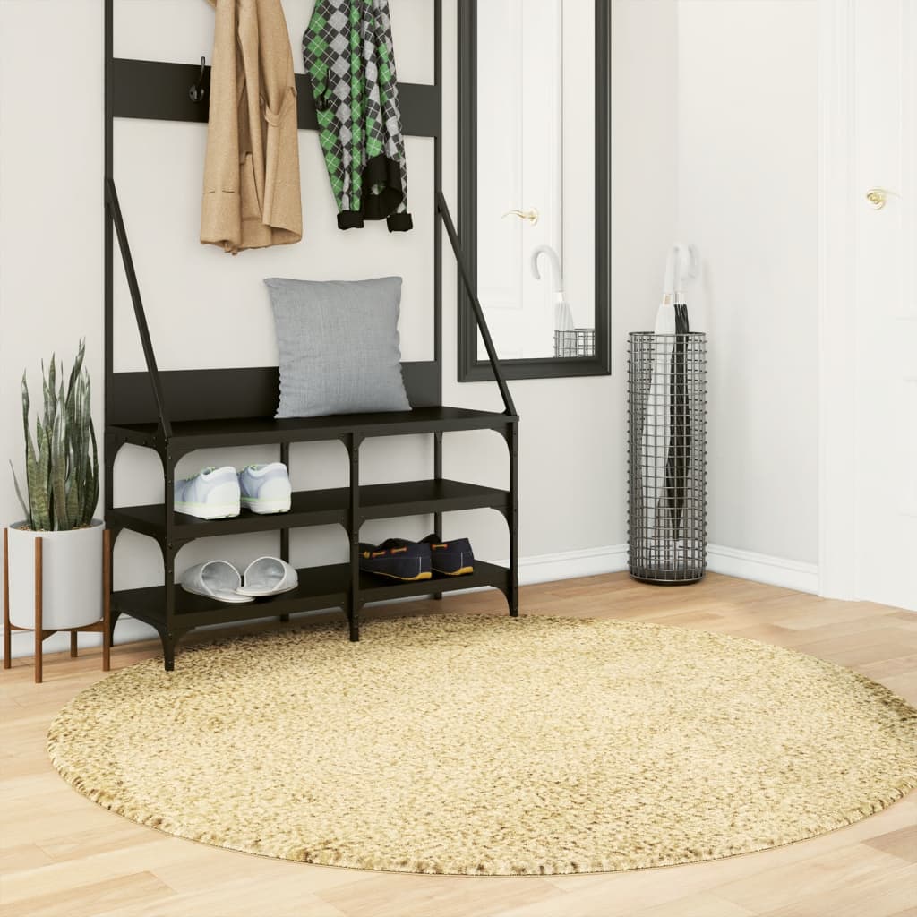 Tapete shaggy de pelo alto pamplona ø 160 cm dourado