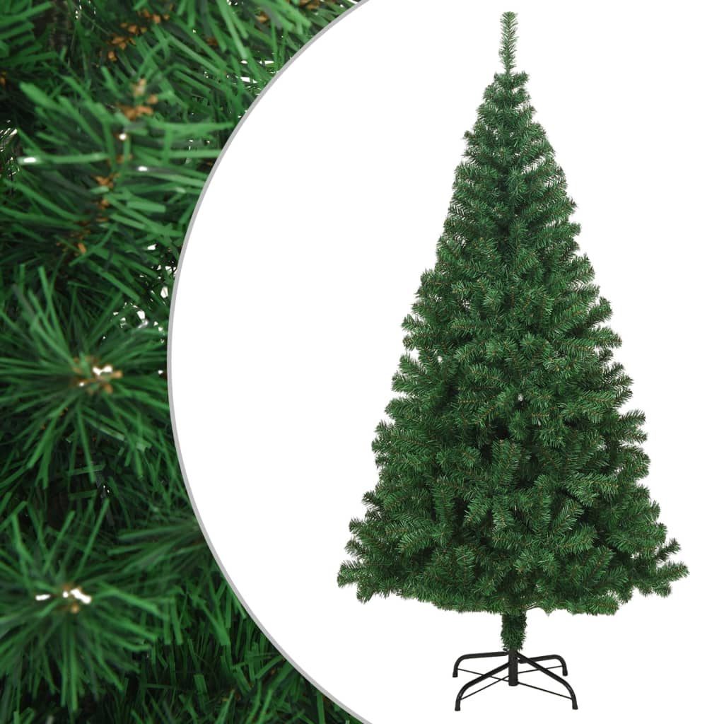 Árvore de natal artificial com ramos grossos 210 cm PVC verde