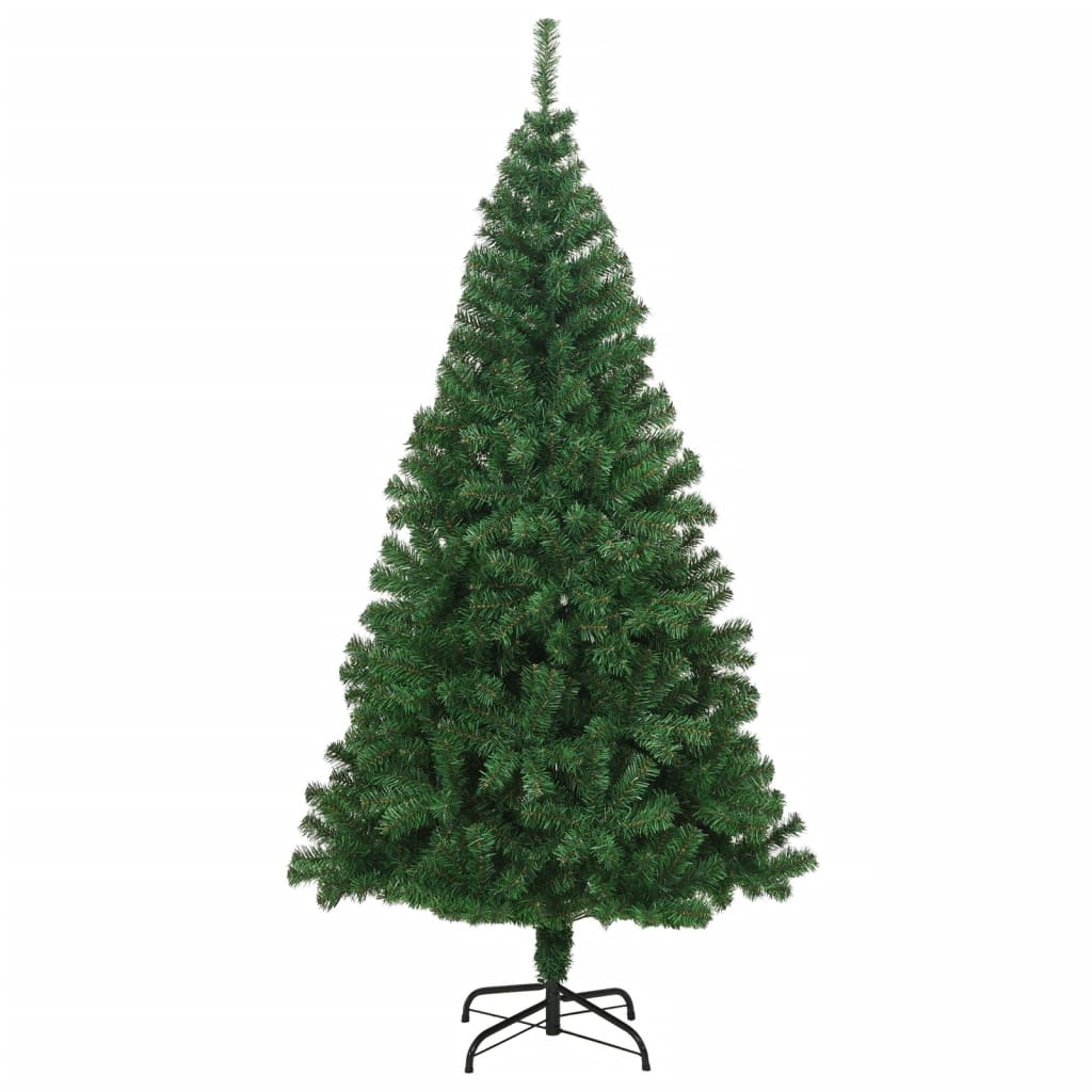 Árvore de natal artificial com ramos grossos 210 cm PVC verde
