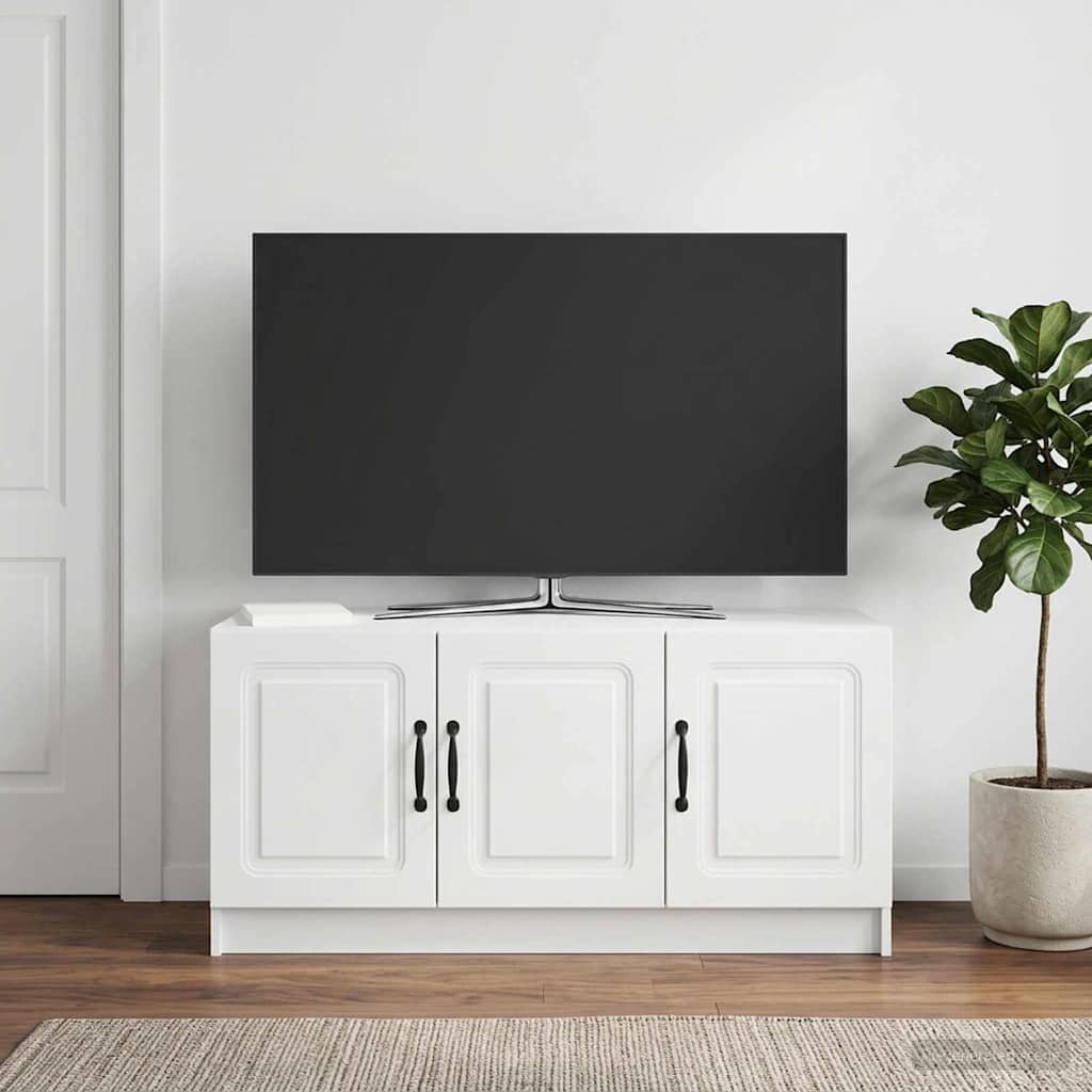 Gabinete para TV branco brilhante 99 x 34,5 x 47 cm