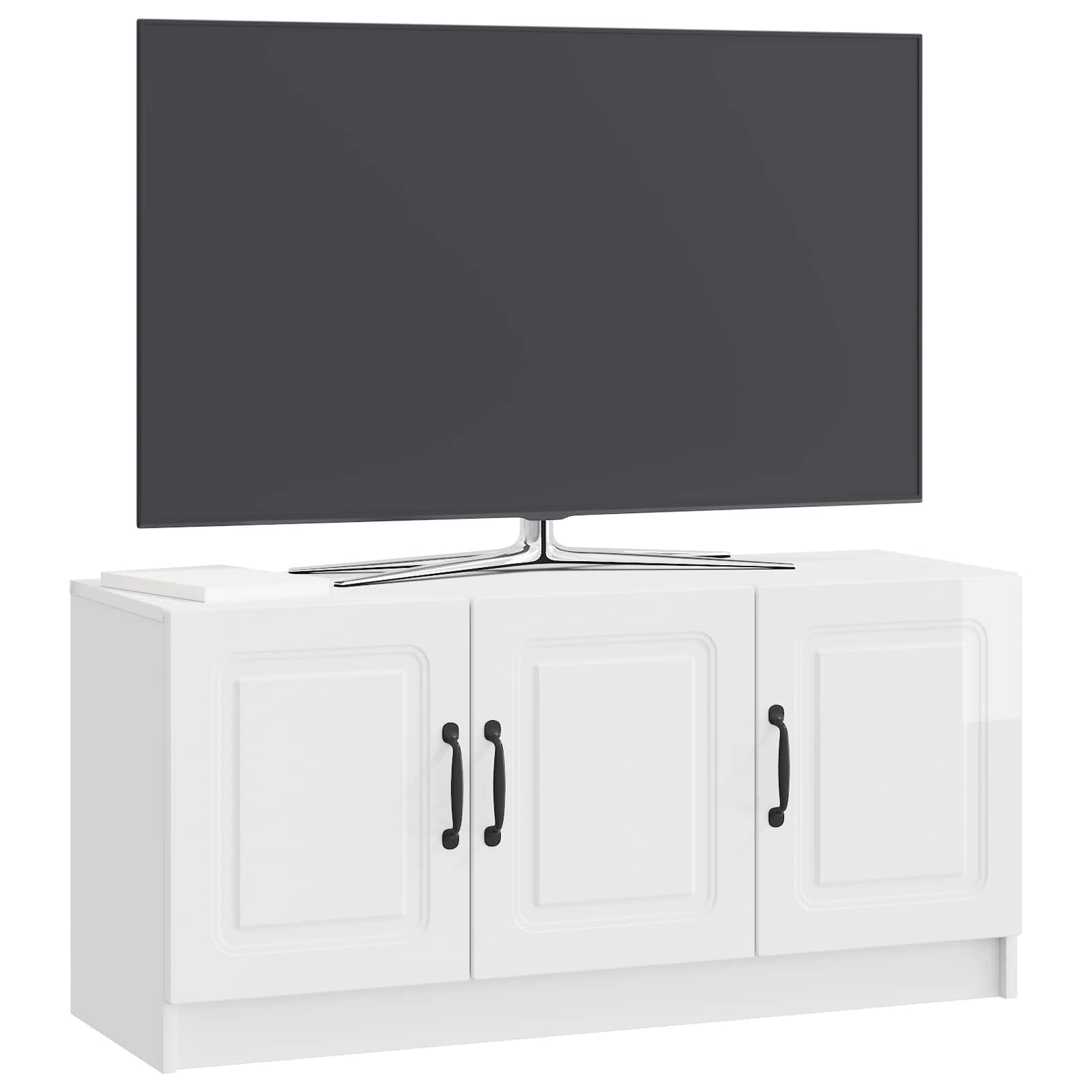 Gabinete para TV branco brilhante 99 x 34,5 x 47 cm