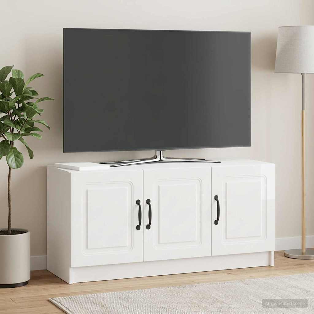 Gabinete para TV branco brilhante 99 x 34,5 x 47 cm