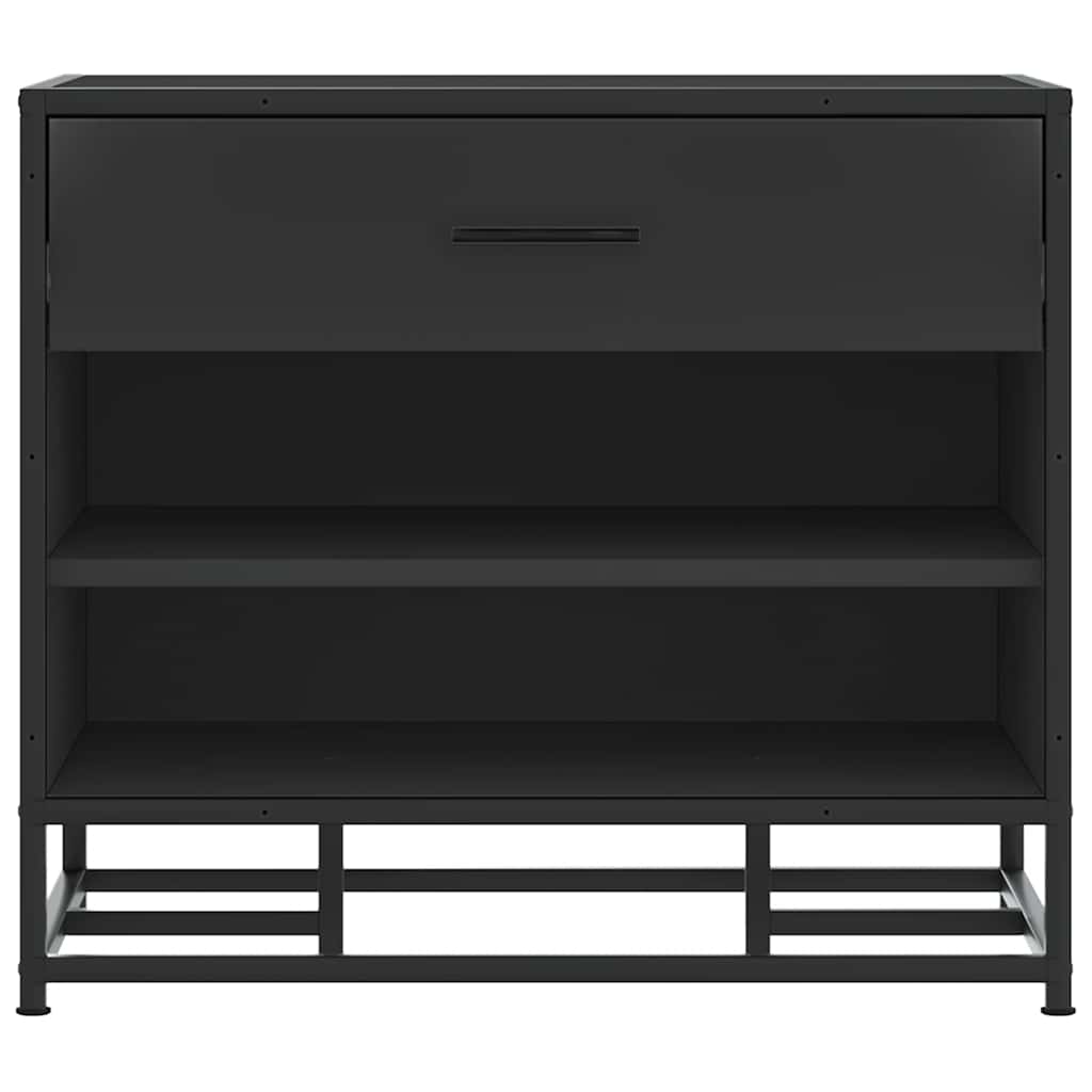 Banco para calçado 60x40x53,5 cm madeira e metal preto