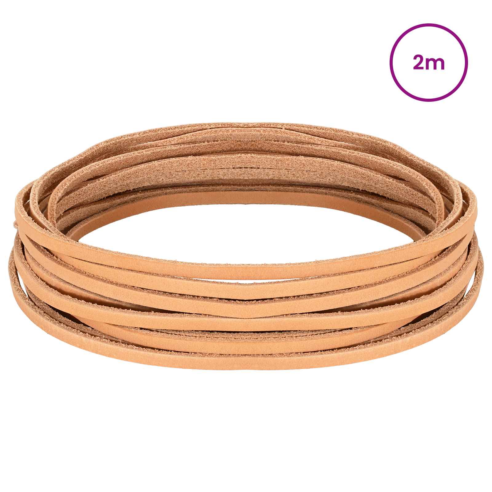Pulseira de couro marrom claro 200 x 0,3 cm couro