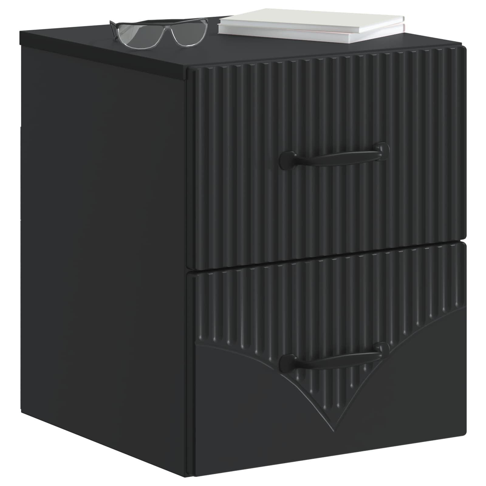 Gabinete de canto montado na parede preto 34,5 x 33 x 40 cm