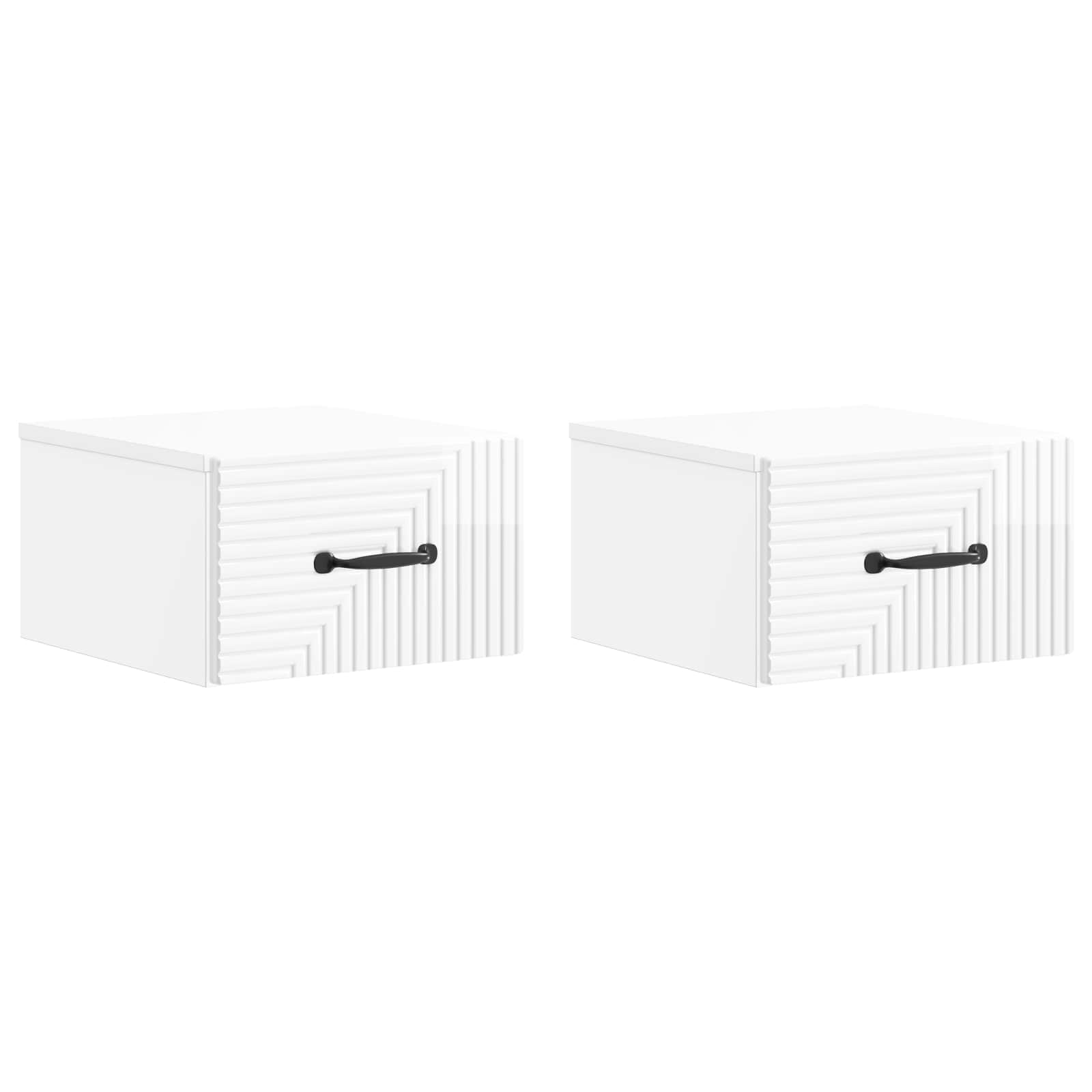 Gabinete de canto montado na parede 2 unid. branco brilhante