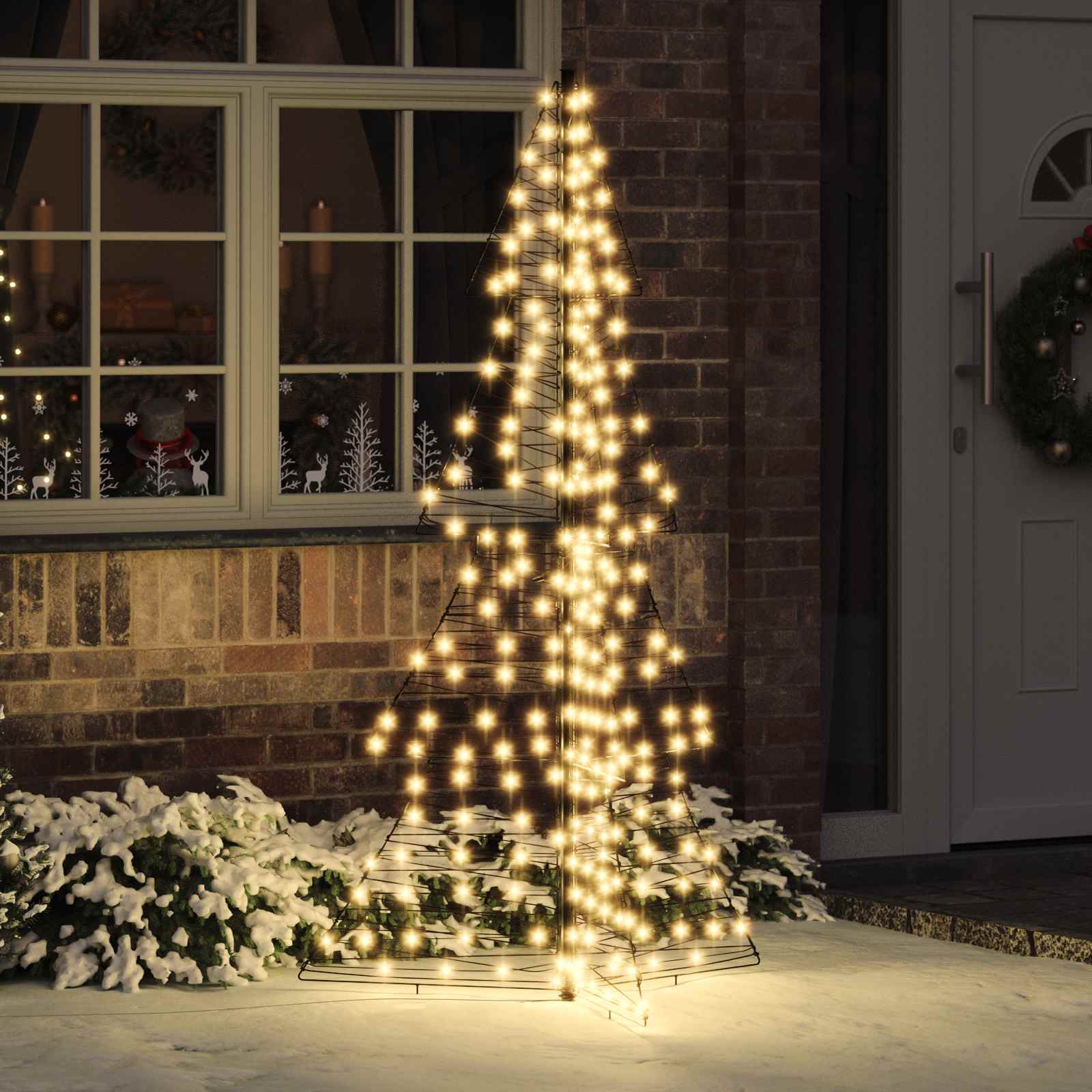 Árvore de natal com 240 leds branco quente 180 cm vime
