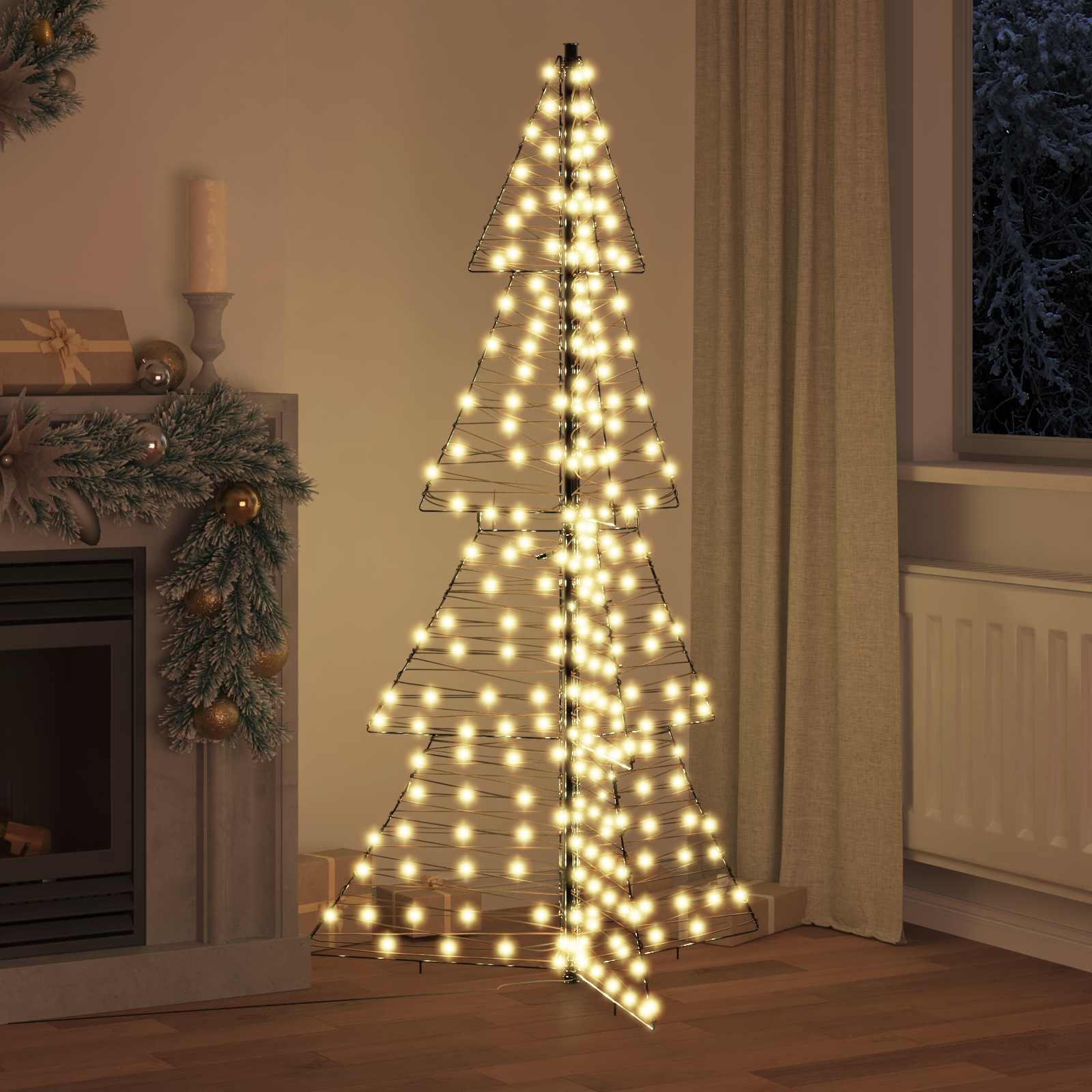 Árvore de natal com 240 leds branco quente 180 cm vime