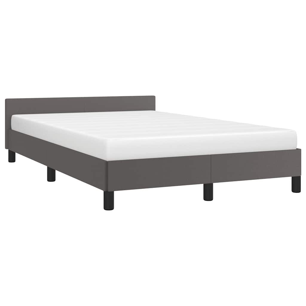 Estrutura cama c/ cabeceira sem colchão 120x200 cm cinzento